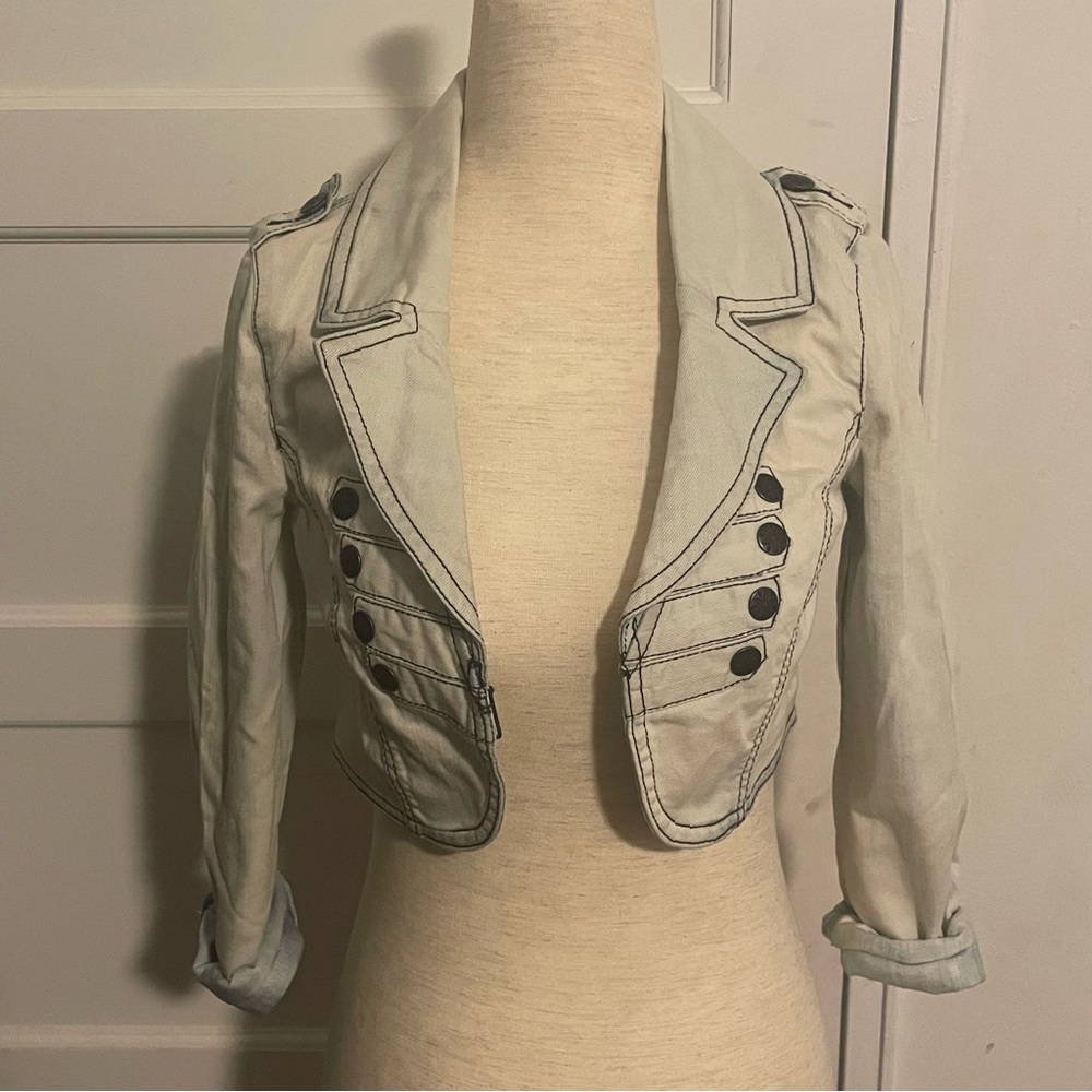 Denim jacket, acid washed, barely worn